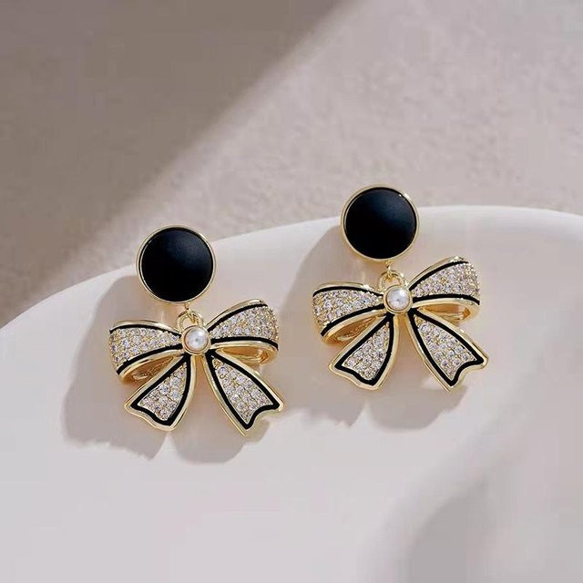 YIRAN Jewelry Hängeohrring, Kupfer, Schwarz, Kristall, Damen - Bild 1