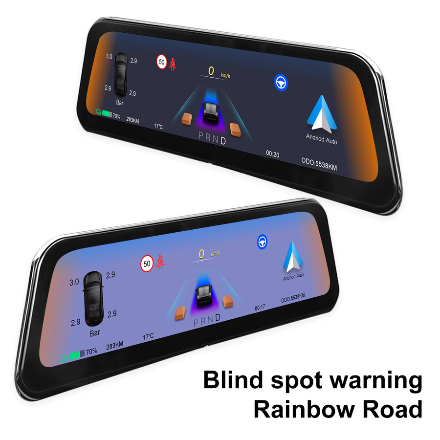 Onlysay 9,6 Zoll Tesla HUD für Model 3 (2017-2023) und Model Y (2019-2024) Bildschirmanzeige in Schwarz mit CarPlay und Android Auto Unterstützung - Bild 4