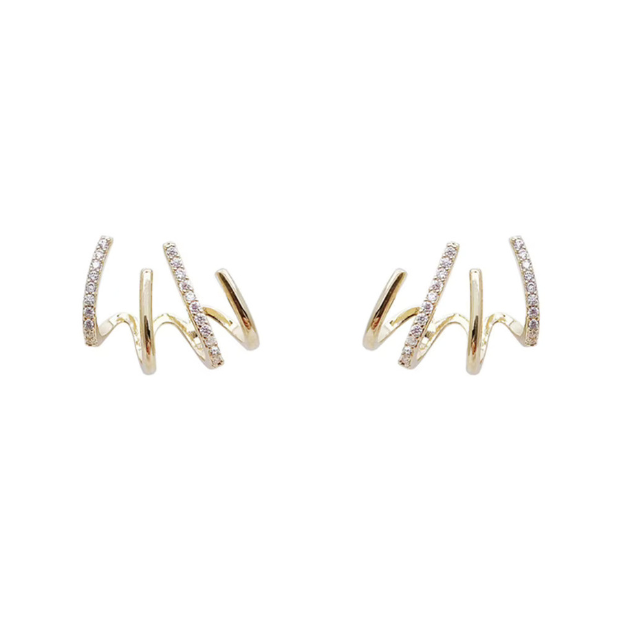 Huitan Ohrringe, CZ, Gold Farbe, Damen - Bild 3