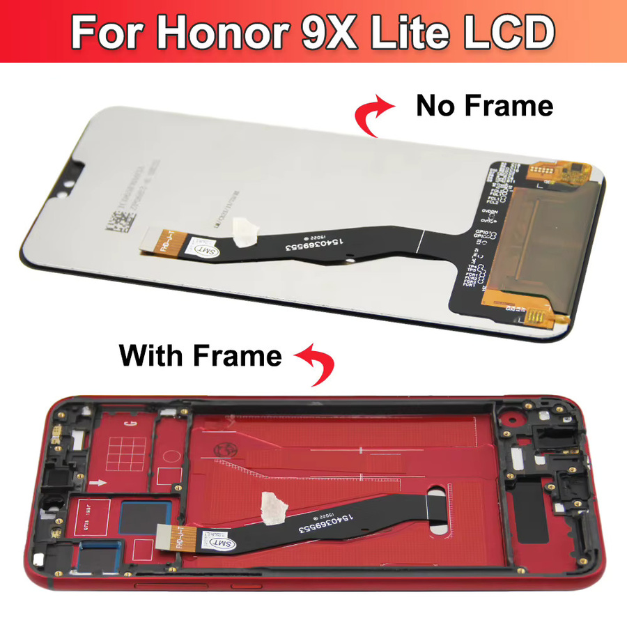 Sinmaytai LCD-Display Touchscreen Baugruppe mit Rahmen für Honor 9x Lite, 6.5 Zoll, Schwarz - Bild 2