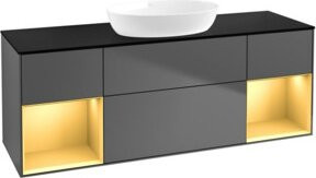 V&B Waschtischunterschrank Finion in Anthrazit lackiert, Breite: 160 cm, Tiefe: 50,1 cm, Höhe: 50,1 cm - Bild 1