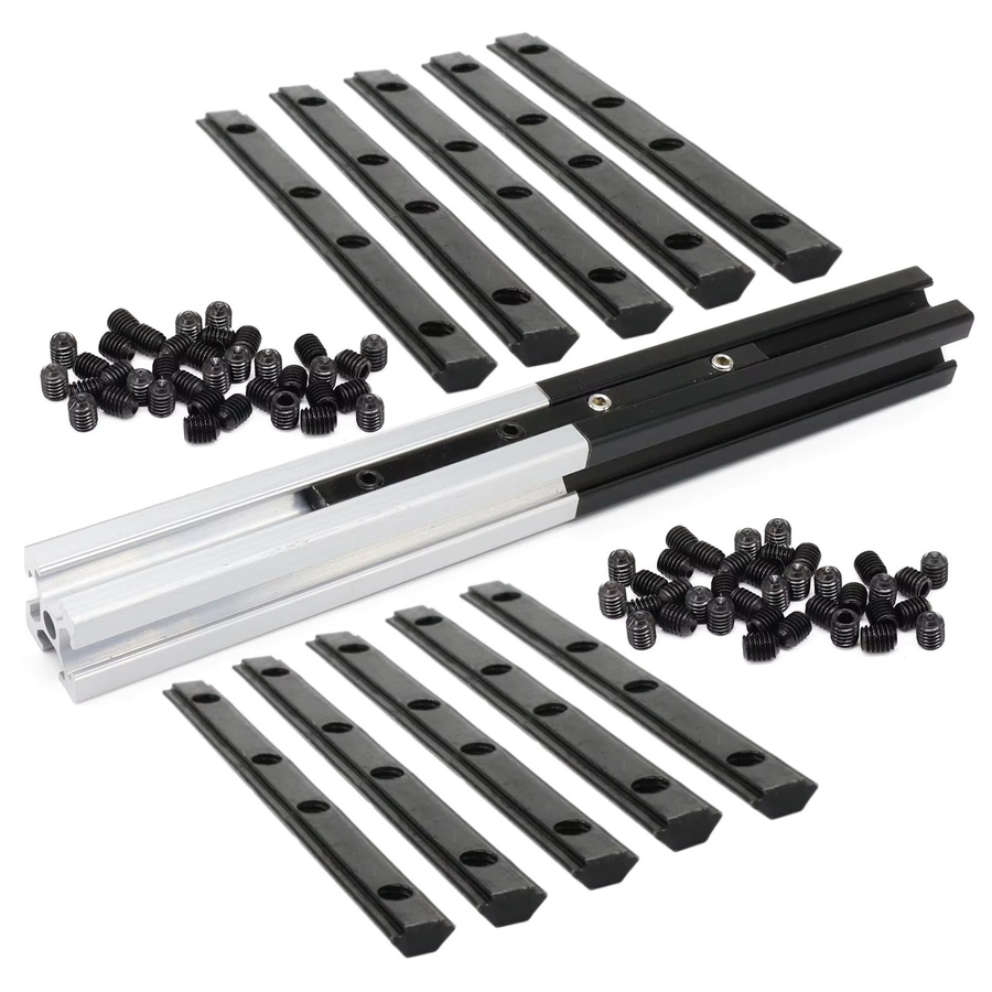 10er Set Gerade Stecker Aluminium Profil Joint Halterung für T/V Slot CNC-Anwendungen in Bright Aluminium - Bild 1