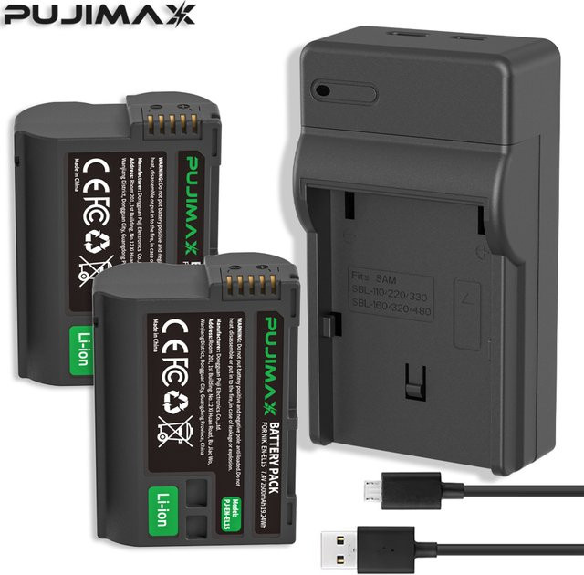 PUJIMAX EN-EL15C EN-EL15 Akku mit 2600 mAh in Schwarz für Nikon Z5, Z6, Z6 II, Z7, Z7II, D7000, D7100, D7200, D850, D750, D7500, D810, D500, D800 - Bild 1
