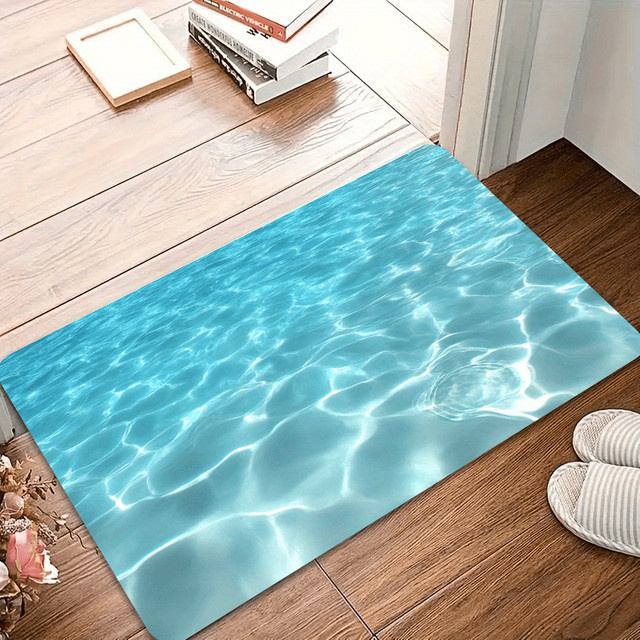 VIKAMA Anti-Rutsch-Bodenmatte Blue Seawater Phantom, saugfähiger Teppich für Badezimmer und Eingangsbereich in Blau - Bild 1