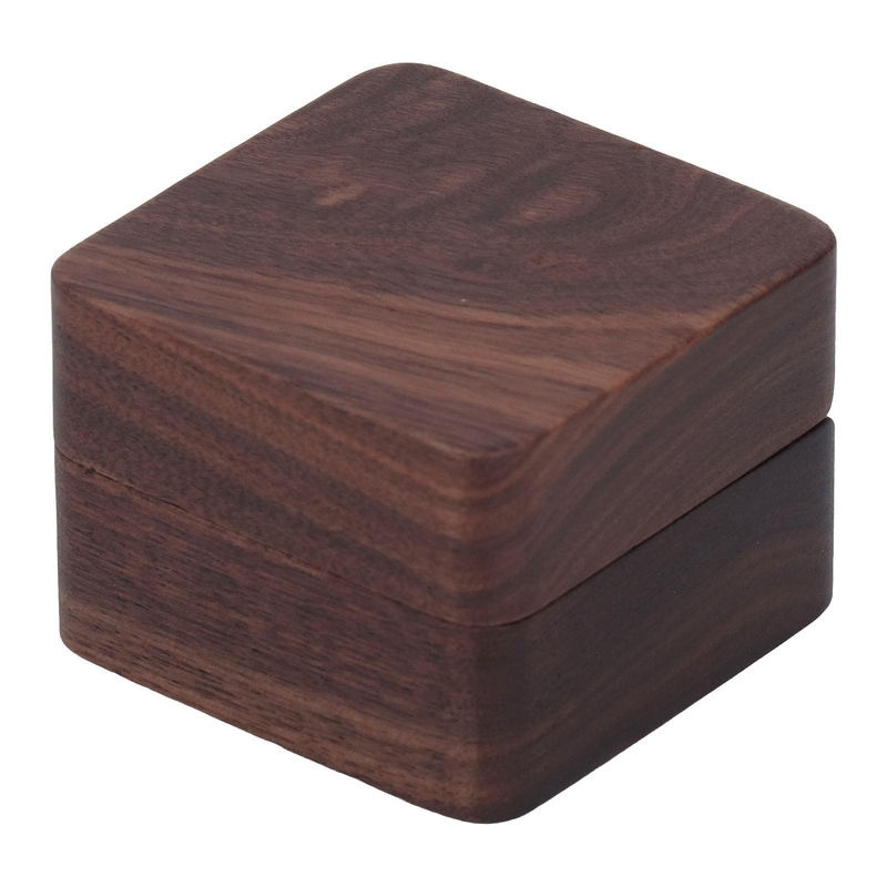 Igeteck Ringschatulle aus Holz im Retro-Stil mit Magnetknopf, schwarze Walnuss - Bild 2