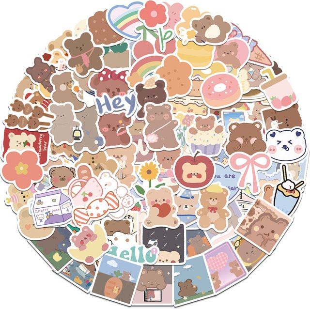 102 Stück Bär Dekorative Aufkleber von BulingBulingStickers Shop in Multicolour für Scrapbooking und Journaling - Bild 1