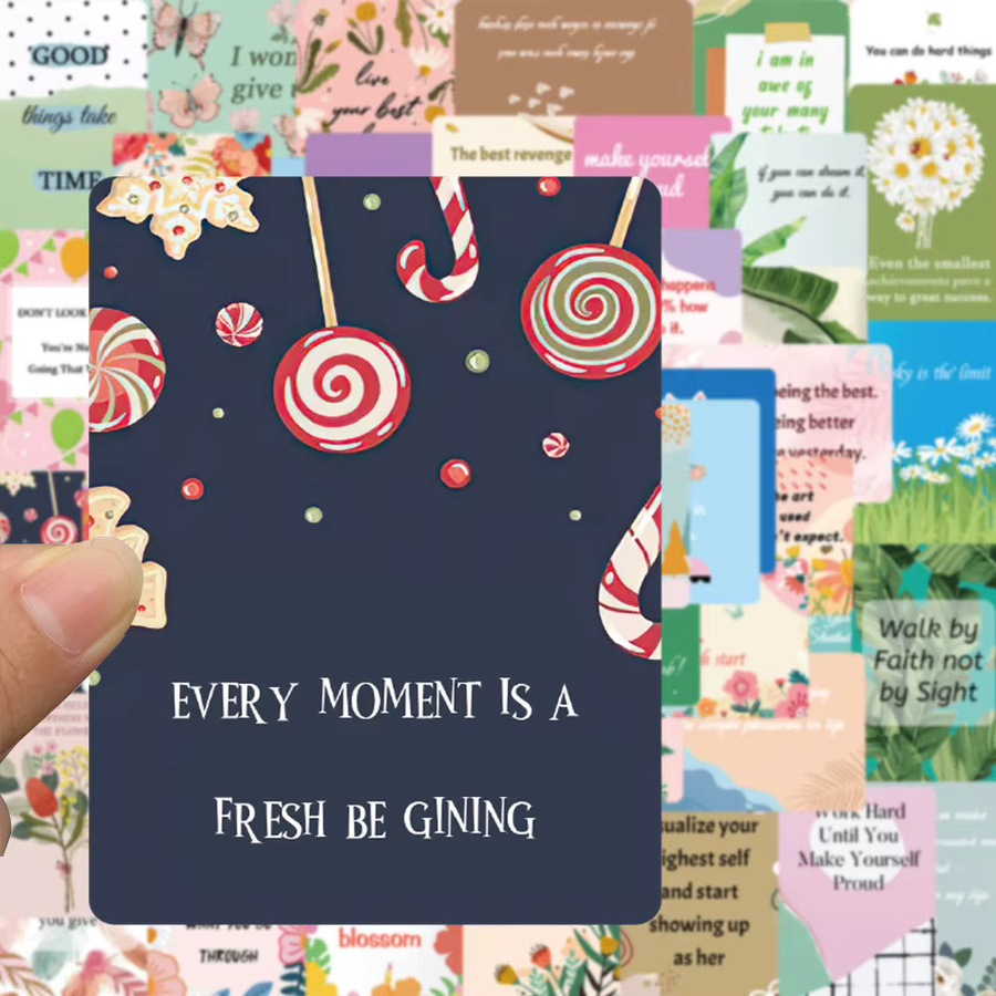 52 Stück Motivations-Aufkleber mit englischen Phrasen von BulingBulingStickers Shop in Mehrfarbig für Notebook und Gepäck - Bild 2