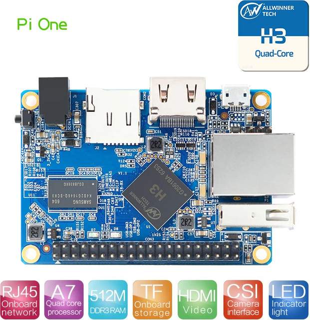 Orange Pi One H3 Mini-PC mit 1G RAM, Quad-Core Prozessor, unterstützt Ubuntu Linux und Android in Blau - Bild 1