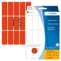 HERMA Universaletiketten aus Papier in Weiß und Rot, B: 20 mm, H: 50 mm - Bild 1