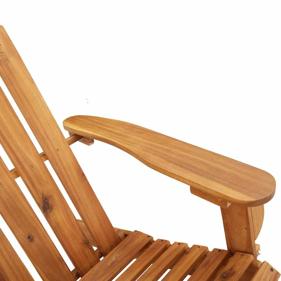 Vidaxl Adirondack-Gartenstuhl aus massivem Akazienholz mit integrierter Fußstütze und Polsterung - Bild 4