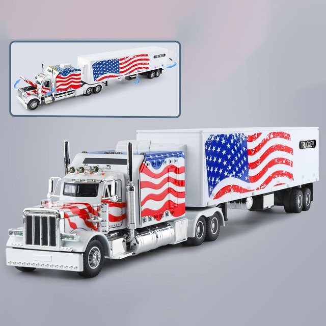 Linyi toy car Amerikanische Schwerlastwagen, Automodell, 1:24, mit Licht und Sound, ab 14 Jahren - Bild 1