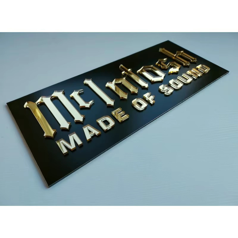 McIntosh Wandschild Goldfarbene Spiegel-Acryl-Plakette für Heimkino und Soundräume B/H: 30,0 x 13,0 cm - Bild 3