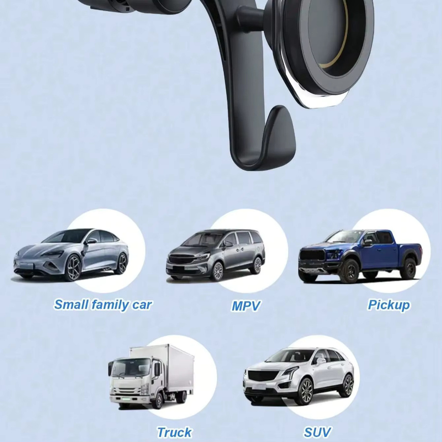 Magnetische Telefonhalterung für den Rücksitz im Auto in Schwarz mit 360 Grad Drehung und Haken für Navigation und Videoanzeige - Bild 7