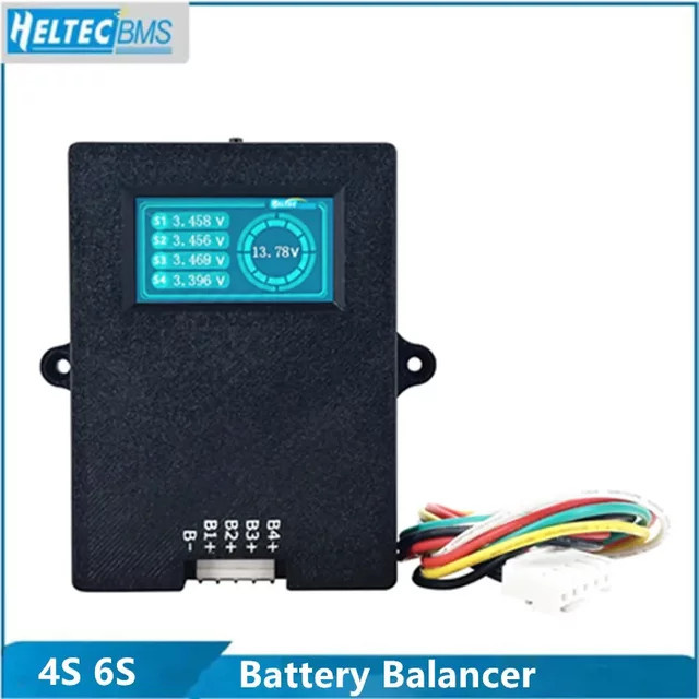 Heltecbms Aktiver Balancer 5A für Lipo, Lifepo4 und LTO mit Spannungsanzeige, 4S bis 8S, Farbe: Schwarz - Bild 1