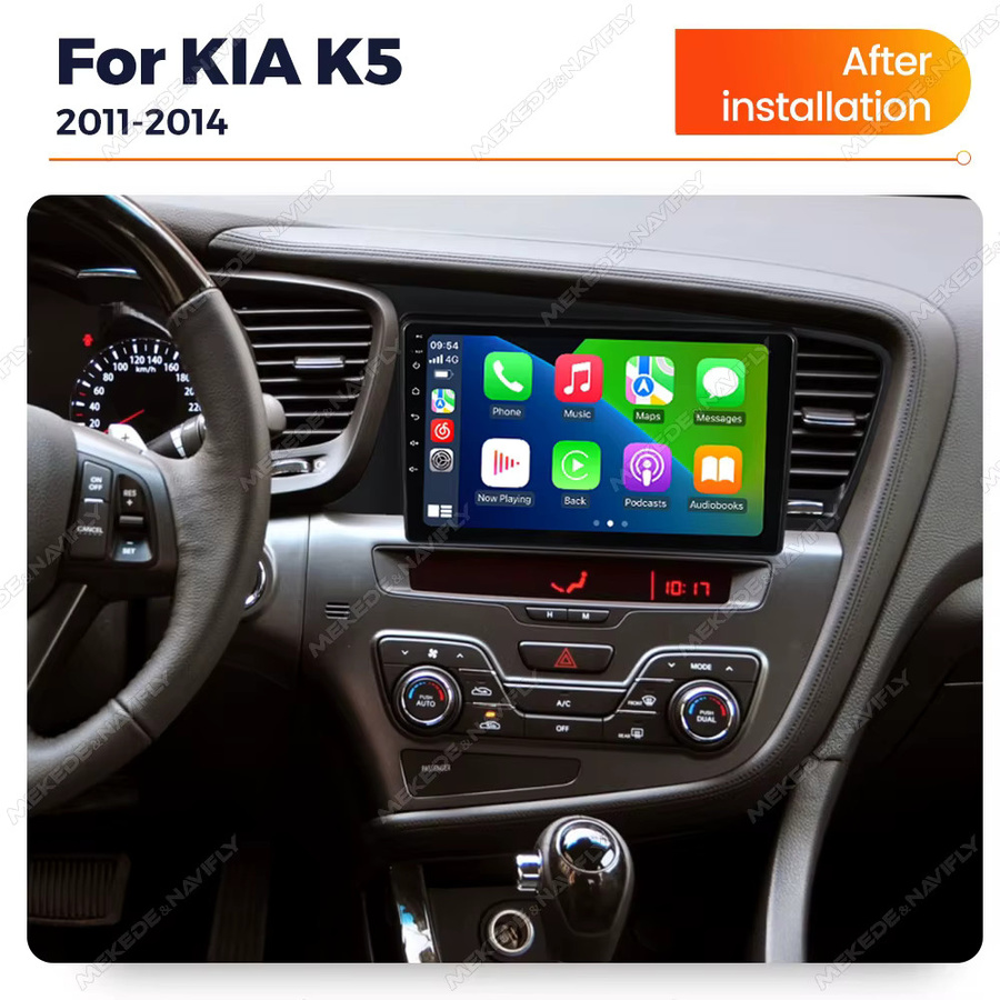 NaviTree Android 14 Autoradio mit DVR Recorder, Rückfahrkamera und Wireless CarPlay sowie Bluetooth für KIA Optima K5 2011-2014 in Schwarz - Bild 2