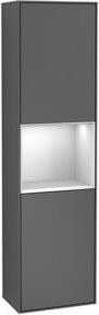 V&B Hochschrank Finion Badewandmöbel in Weiß mit LED-Beleuchtung und Glasfachböden, B: 41,8 cm, H: 151,6 cm - Bild 1