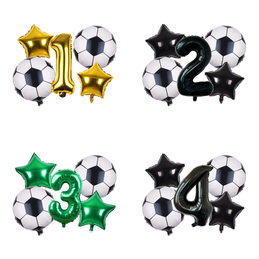 Potdemiel Fußball-Ballons mit Fußballmuster als aufblasbare Hängeballons für die Sport-Geburtstagsparty von Kindern - Bild 3