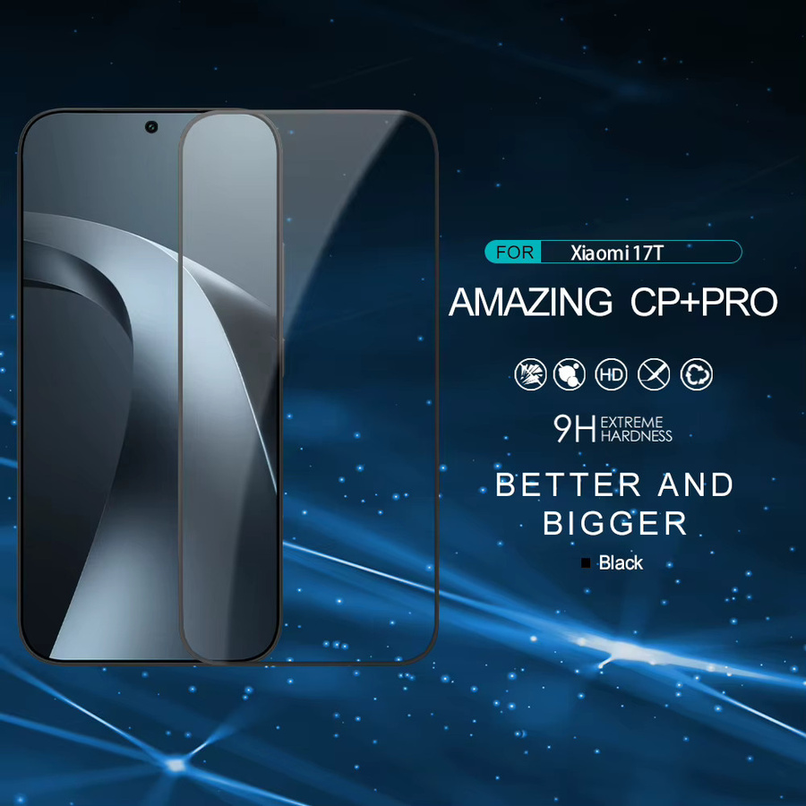 Nillkin CP+ Displayschutzfolie aus gehärtetem Glas mit 9H Härtegrad für Xiaomi 17T Pro, Mi 15T Pro und Mi 14T Pro in Schwarz und Transparent - Bild 2
