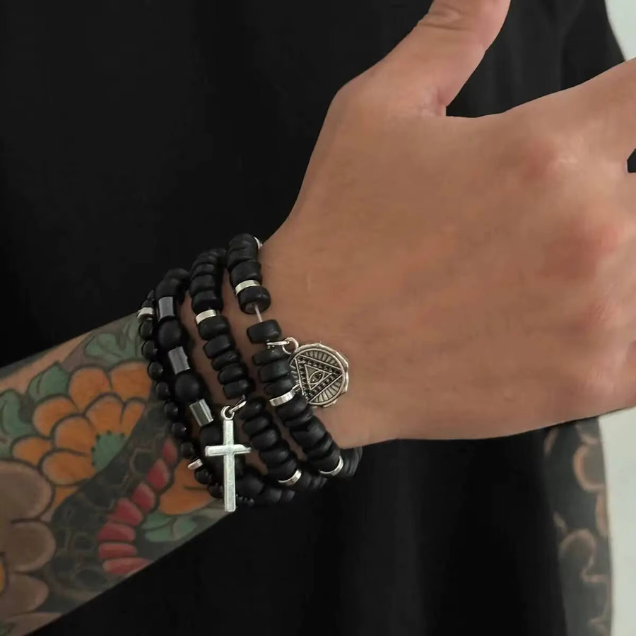 KunJoe Armband, Holz, Perle, Schwarz, Herren - Bild 2