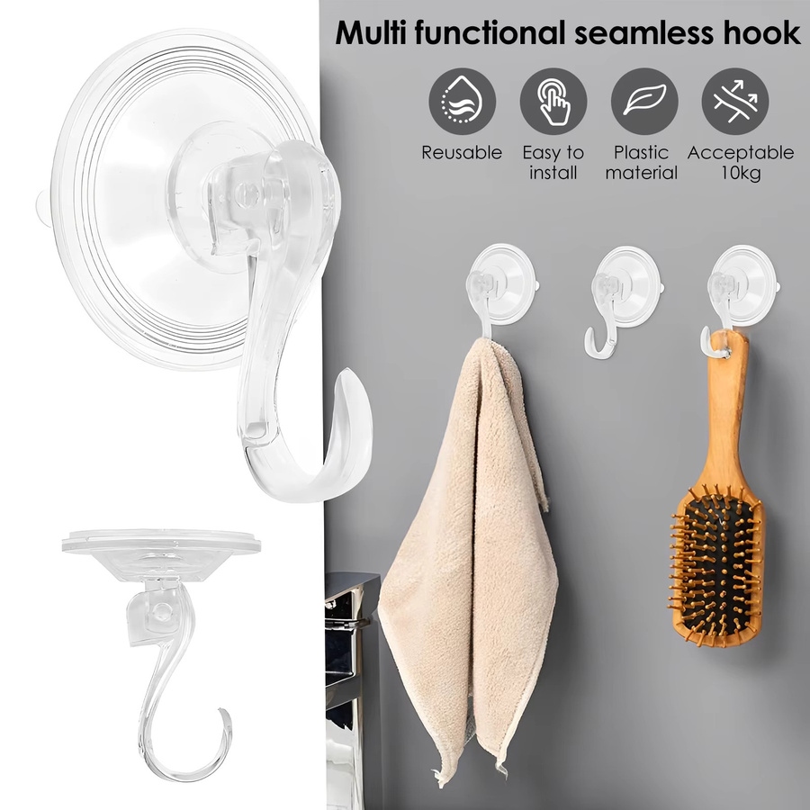 Willstar Saugnapf Haken Transparent Heavy Duty Vakuum Halter für Glas und Fenster in Küche und Badezimmer - Bild 2