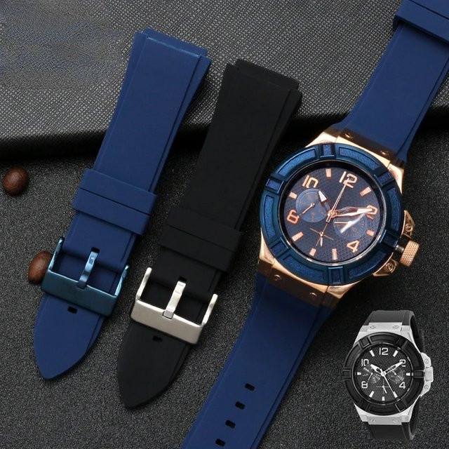 Uhrenarmband Aotelayer, Silikon, 22 mm, Schwarz - Bild 1