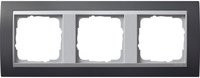 Gira Event Abdeckrahmen 3-fach mit Aluminium-Zwischenrahmen in Anthrazit - Bild 1