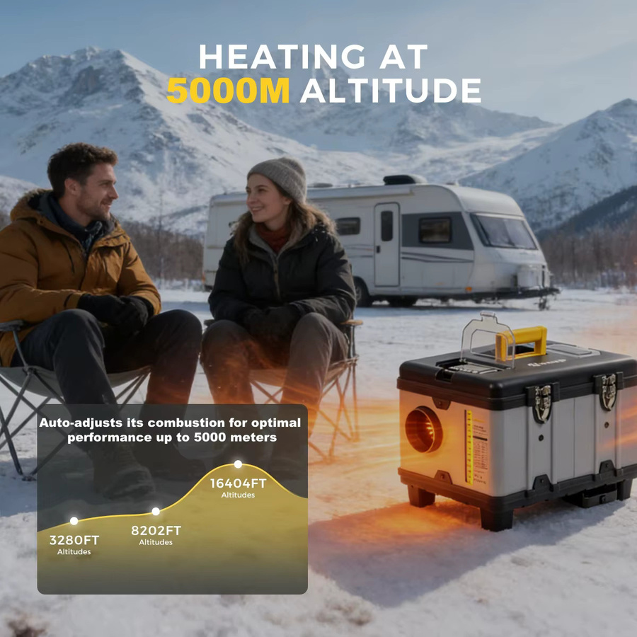 Sunster TB10PRO 8KW Diesel-Lufterhitzer mit Bluetooth-App, Belüftungsmodus und CO-Monitor für Camping, Boot und Fahrzeug, 12V/24V/220V - Bild 2