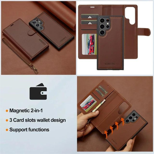 LC.imeeke Magnetische Leder-Geldbörse Handyhülle mit Lanyard für Samsung Galaxy S26 Ultra S25 FE S24 Plus S23 S22 A56 A36 A16 A17 A37 5G in verschiedenen Farben - Bild 1