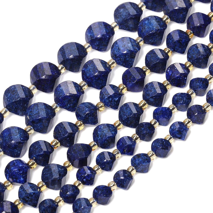 Lapislazuli Perlen, facettiert, Twist Form, 6-10mm - Bild 3