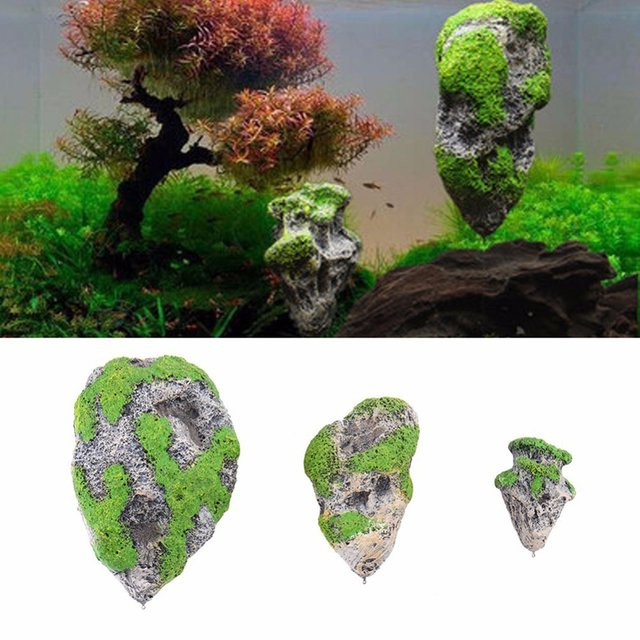 Otmagelu Künstlicher schwimmender Bimsstein als hängende Steinpflanze für dein Aquarium-Ornament im Fantasy-Wunderland-Stil - Bild 1