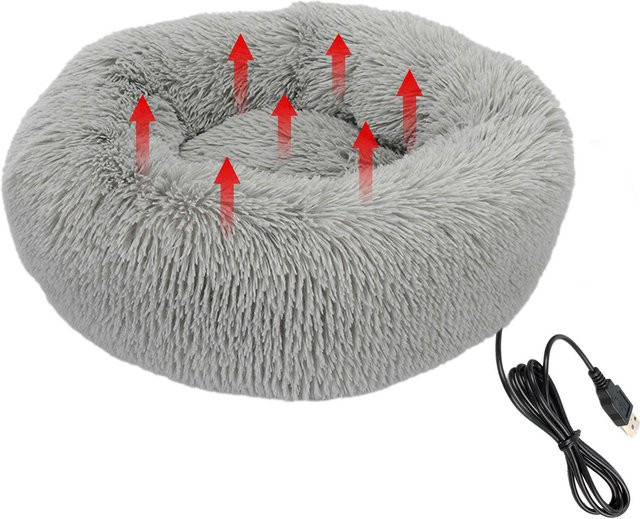 Beheizbare Haustiermatte von Pet Products My in Grau, weich und flauschig, USB-betrieben für kleine Hunde und Katzen - Bild 1