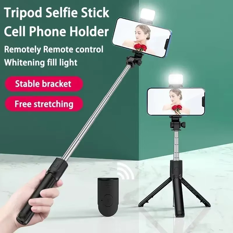 OLOEY 360-Grad Selfie-Stick mit Stativ und Telefonhalter in Schwarz - Bild 4