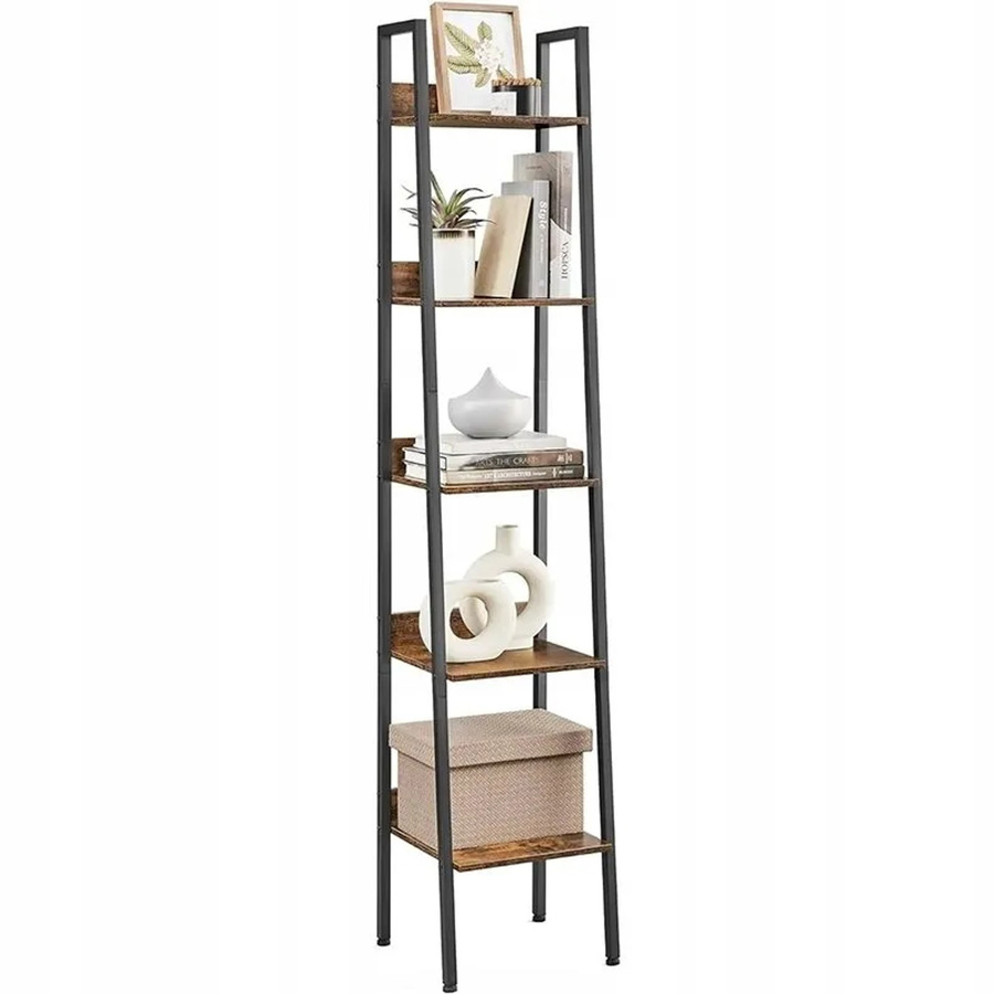 Rebiko Industrielles Büro-Standregal Schwarz mit 5 Fachböden aus Metall und Spanplatte, H x B x T: 170 x 30 x 33,8 cm - Bild 2