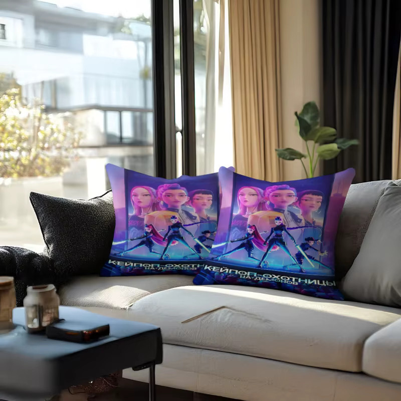 Hasbro Kpop Neon Anime Girl Battle Style Dekokissen, quadratisches Motivkissen in Multicolour - Bild 5