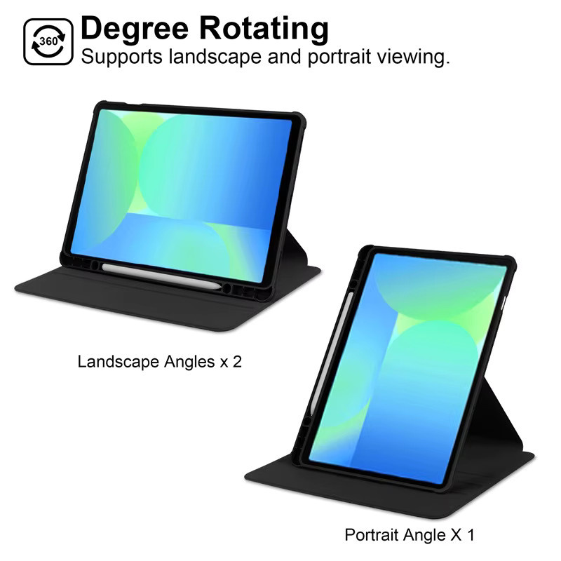 RotationCover Magnetische Schutzhülle für Samsung Galaxy Tab S10 FE und Tab S9 FE 10,9 Zoll mit Stifthalter in Schwarz - Bild 3