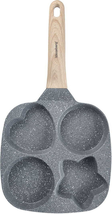 Klausberg 4-in-1 Marmorpfanne für Pfannkuchen, Eier und Krapfen, Grau, Durchmesser: 18 cm - Bild 1