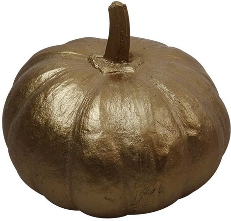 Künstlicher Kürbis für Halloween und Herbstdeko in Gold, Höhe: 15 cm