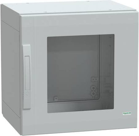 Schneider Electric Polyestergehäuse bodenstehend PLA komplett abgedichtet mit transparenter Tür, Grau, B/T/H: 50 x 50 x 42 cm, IP65 - Bild 1
