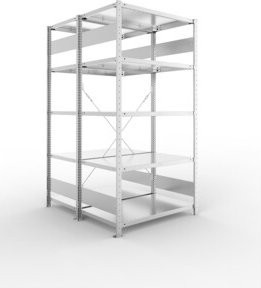 Meta Steckregal S3 CLIP 150 DGR verzinkt mit 10 Böden, Höhe: 200 cm, Breite: 100 cm, Tiefe: 60 cm - Bild 1