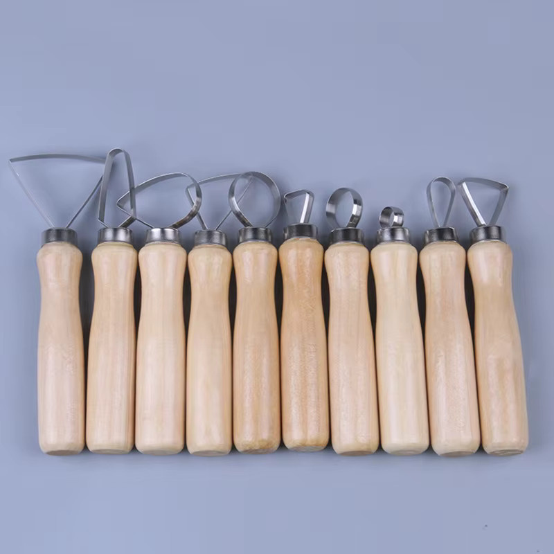10-teiliges Set Keramik- und Tonreparaturmesser mit Tonschabern aus Holz in Beige - Bild 2