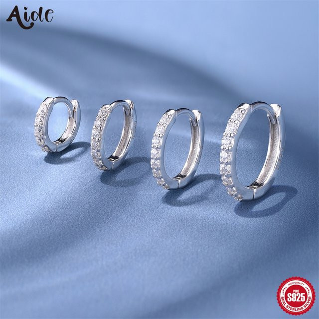 Aide Creolen, Moissanit, 925 Silber, Damen - Bild 1