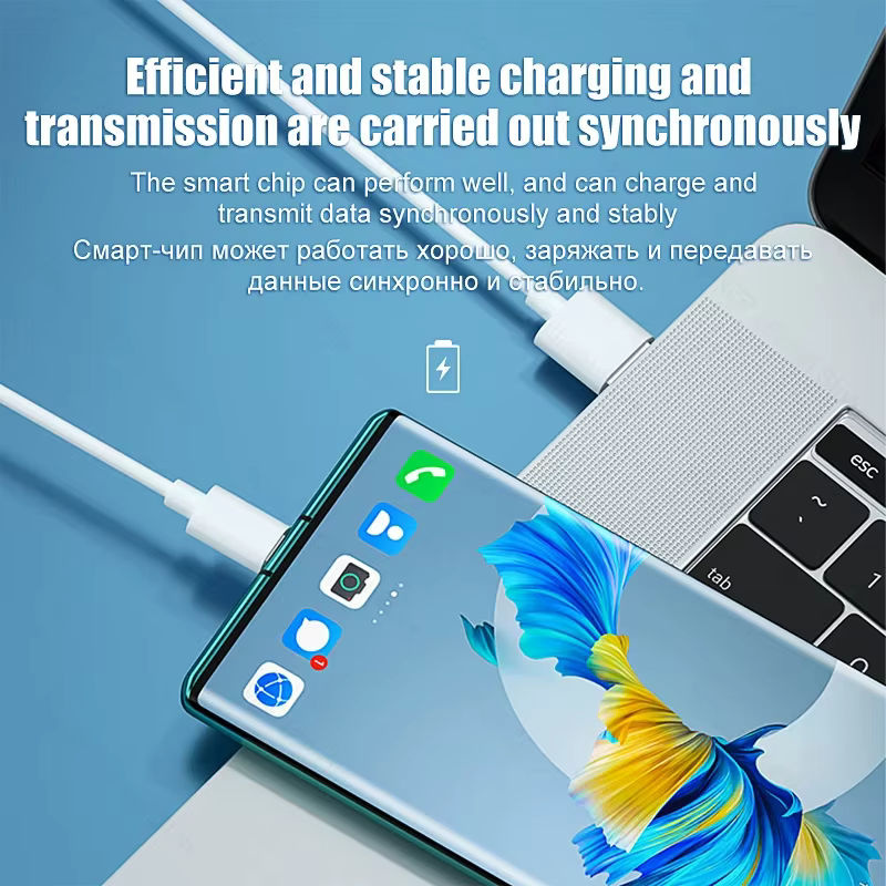 Keai USB-C Schnellladekabel mit 100 W in Weiß für Samsung, Xiaomi, iPhone und andere Geräte - Bild 3