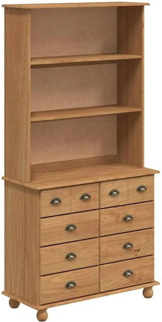 vidaXL Aufsatzschrank ASKIM aus Massivholz Kiefer in Honigbraun, B/T/H: 91 x 40 x 184 cm - Bild 1