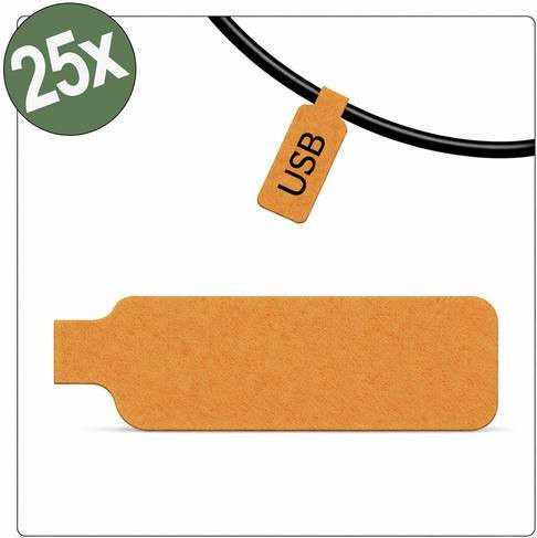 Quadrios 26CA795 Kabel-Etiketten in Orange mit 25 Etiketten, Breite: 40 mm, Höhe: 20 mm - Bild 1