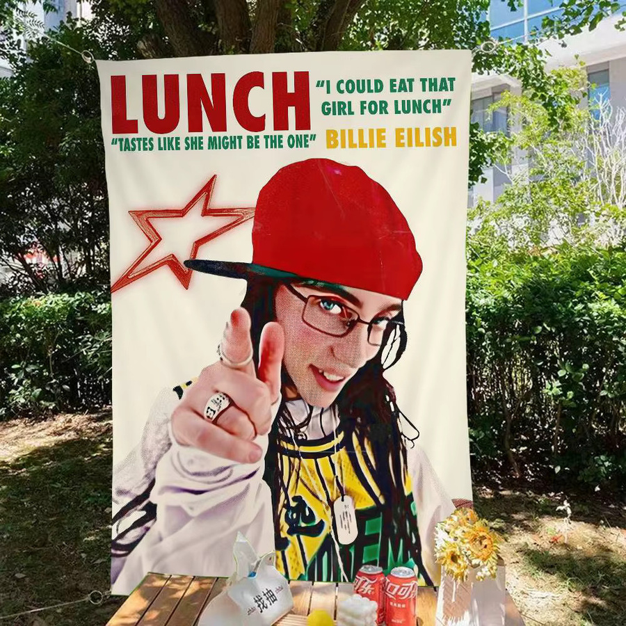 Potdemiel Retro-Flaggen Billie Eilish Banner zur Innendekoration für Wohnzimmer und Studio - Bild 6