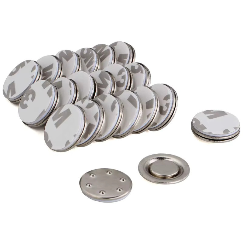 100er-Pack Runde Magnetische Namensschildhalter aus Metall in Gold und Silber für Button-Badges und Abzeichen - Bild 2