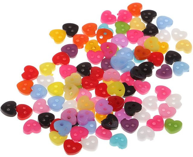 100 Stück bunte Mini-Harzknöpfe in Sternform von Leisure Times für Scrapbooking und zum Nähen, Durchmesser: 5-6 mm, Mehrfarbig - Bild 1