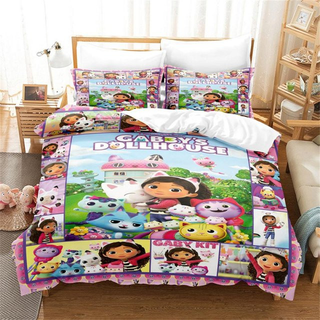 Flylo Bettwäsche-Set mit Cartoon-Motiv für Kinder und Erwachsene, bestehend aus Bettbezug und Kissenbezug, Mehrfarbig, B/H: 100 x 135 cm - Bild 1