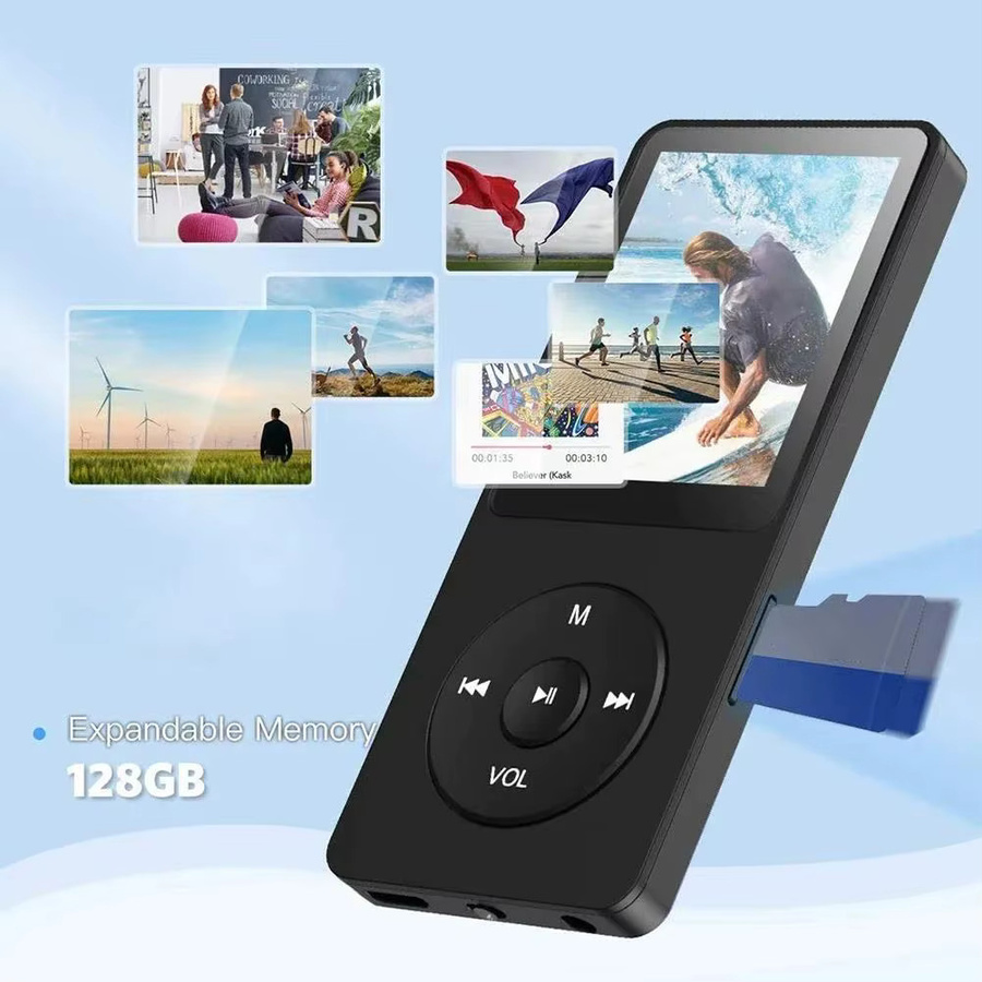 VORTNGLE Tragbarer MP3 Walkman mit Bluetooth 5.4, Musik-Stereo-Player mit E-Book-Unterstützung, Aufnahme-Funktion und FM-Radio in Schwarz - Bild 4