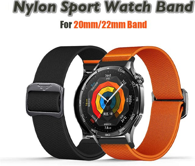 Nylonarmband, Schwarz, Unisex, 22 mm, 20 mm - Bild 1